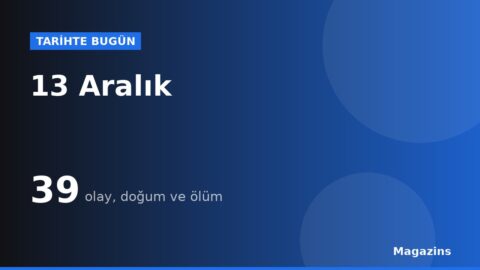 Tarihte Bugün 13 Aralık: Bugün Ne Oldu? 13 Aralık Doğan ve Ölen Ünlüler