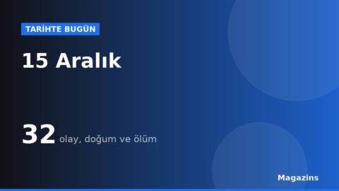 Tarihte Bugün 15 Aralık: Bugün Ne Oldu? 15 Aralık Doğan ve Ölen Ünlüler