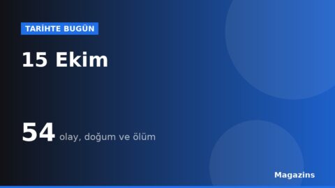 Tarihte Bugün 15 Ekim: Bugün Ne Oldu? 15 Ekim Doğan ve Ölen Ünlüler