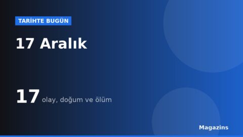 Tarihte Bugün 17 Aralık: Bugün Ne Oldu? 17 Aralık Doğan ve Ölen Ünlüler