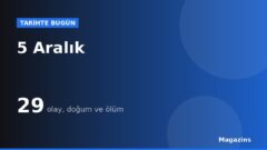 Tarihte Bugün 5 Aralık: Bugün Ne Oldu? 5 Aralık Doğan ve Ölen Ünlüler
