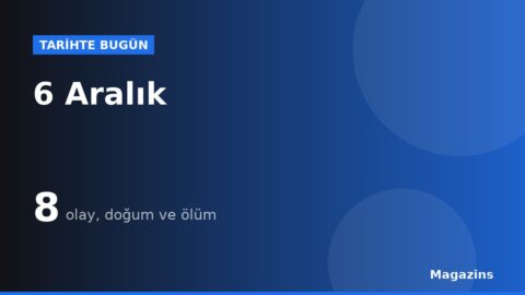 Tarihte Bugün 6 Aralık: Bugün Ne Oldu? 6 Aralık Doğan ve Ölen Ünlüler