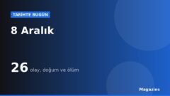 Tarihte Bugün 8 Aralık: Bugün Ne Oldu? 8 Aralık Doğan ve Ölen Ünlüler