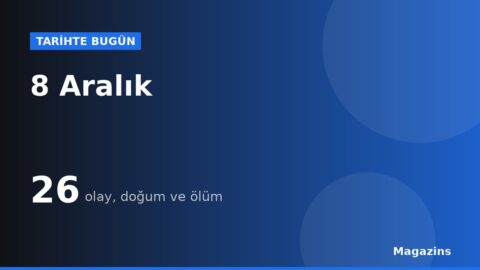 Tarihte Bugün 8 Aralık: Bugün Ne Oldu? 8 Aralık Doğan ve Ölen Ünlüler