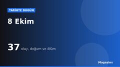 Tarihte Bugün 8 Ekim: Bugün Ne Oldu? 8 Ekim Doğan ve Ölen Ünlüler