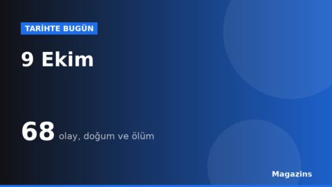 Tarihte Bugün 9 Ekim: Bugün Ne Oldu? 9 Ekim Doğan ve Ölen Ünlüler