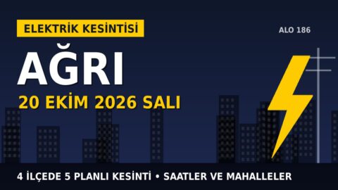 Ağrı’da elektrik kesintisi alarmı 20 Ekim Salı! ARAS EDAŞ duyurdu: Kesinti saatleri belli oldu, işte detaylar