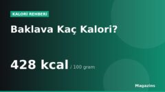 Baklava Kaç Kalori? 100 Gram ve 1 Porsiyon Baklava Besin Değerleri