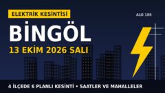 Bingöl elektrik kesintisi 13 Ekim Salı: FIRAT EDAŞ saatleri açıkladı, hangi ilçelerde elektrik yok?
