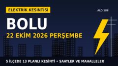 Bolu’da elektrik kesintisi alarmı 22 Ekim Perşembe! SEDAŞ duyurdu: Kesinti saatleri belli oldu, işte detaylar