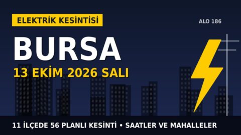 Bursa’da elektrik kesintisi alarmı 13 Ekim Salı! UEDAŞ duyurdu: Kesinti saatleri belli oldu, işte detaylar