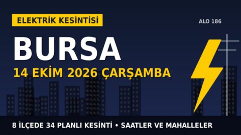 Bursa’da yarın elektrikler kesilecek! 14 Ekim Çarşamba UEDAŞ kesinti listesi ve saatleri