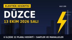 Düzce elektrik kesintisi 13 Ekim Salı: SEDAŞ saatleri açıkladı, hangi ilçelerde elektrik yok?