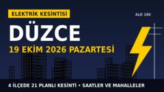 Düzce’de elektrik kesintisi alarmı 19 Ekim Pazartesi! SEDAŞ duyurdu: Kesinti saatleri belli oldu, işte detaylar