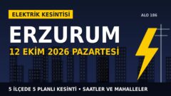 Erzurum’da yarın elektrikler kesilecek! 12 Ekim Pazartesi ARAS EDAŞ kesinti listesi ve saatleri