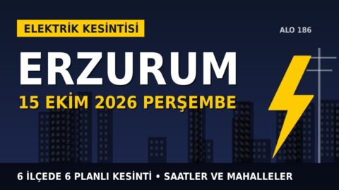 Erzurum’da elektrik kesintisi alarmı 15 Ekim Perşembe! ARAS EDAŞ duyurdu: Kesinti saatleri belli oldu, işte detaylar