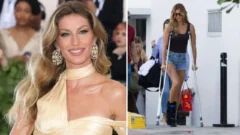 Eski Victoria’s Secret meleği Gisele Bündchen koltuk değnekleriyle kameralara takıldı