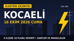 Kocaeli’de elektrik kesintisi alarmı 16 Ekim Cuma! SEDAŞ duyurdu: Kesinti saatleri belli oldu, işte detaylar