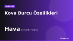 Kova Burcu Özellikleri: Kova Burcunun Elementi, Uğurlu Sayısı ve Uyumlu Burçları