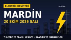Mardin’de 20 Ekim Salı elektrik kesintisi: DİCLE EDAŞ 7 ilçede kesinti uygulayacak, işte saatler
