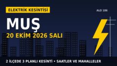 Muş’ta yarın elektrikler kesilecek! 20 Ekim Salı VEDAŞ kesinti listesi ve saatleri