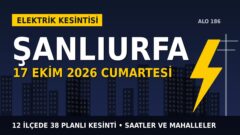 Şanlıurfa’da elektrik kesintisi alarmı 17 Ekim Cumartesi! DİCLE EDAŞ duyurdu: Kesinti saatleri belli oldu, işte detaylar