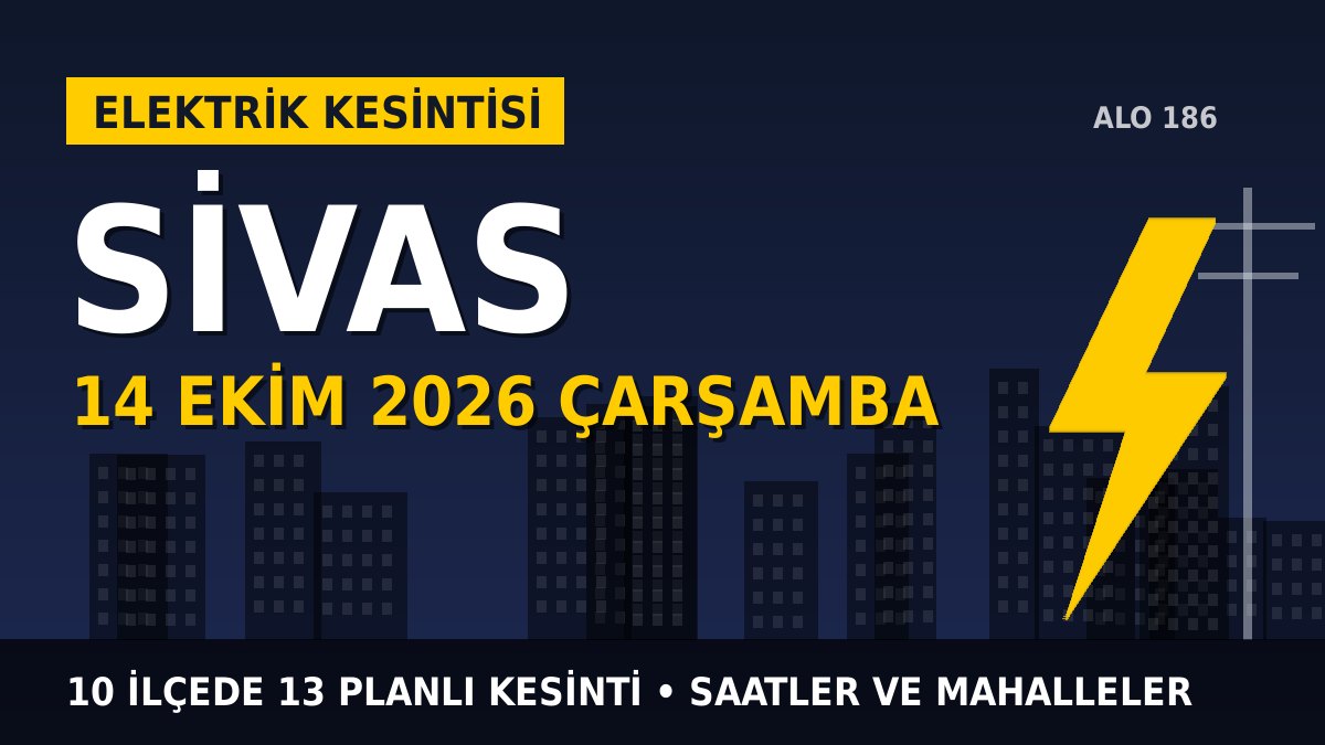 Sivas elektrik kesintisi 14 Ekim Çarşamba: ÇAMLIBEL EDAŞ saatleri açıkladı, hangi ilçelerde elektrik yok?