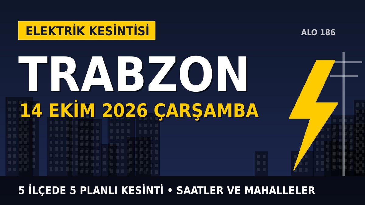 Trabzon’da yarın elektrikler kesilecek! 14 Ekim Çarşamba ÇORUH EDAŞ kesinti listesi ve saatleri