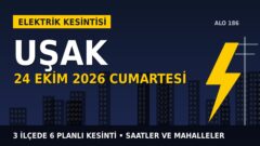 Uşak elektrik kesintisi 24 Ekim Cumartesi: OEDAŞ saatleri açıkladı, hangi ilçelerde elektrik yok?